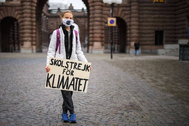 Bilder des Jahres 2020, News 10 Oktober News Themen der Woche KW40 News Bilder des Tages 201002 Climate activist Greta Thunberg pose for a portrait during the Fridays for Future Stockholm Climate Strike on October 2, 2020 in Stockholm. Photo: Maxim ThorÃ BILDBYRAN kod MT MT0046 bbeng greta thunberg klimat klimataktivist climate climate activist climate change fridays for future Copyright: MAXIMxTHORE 0048573203st