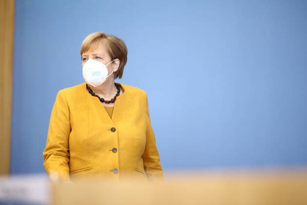Bilder des Jahres 2020, News 11 November News Themen der Woche KW45 News Bilder des Tages Angela Merkel, Bundeskanzlerin, aufgenommen im Rahmen einer Bundespressekonferenz nach der Sitzung des Corona-Kabinetts in Berlin, 31.10.2020. Berlin Deutschland