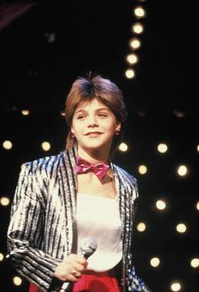 Die Saengerin Sandra Kim die den Eurovision Song Contest in Bergen, Norwegen, am 3. Mai 1986 gewann bei einem TV Auftritt am 15.06.1986
