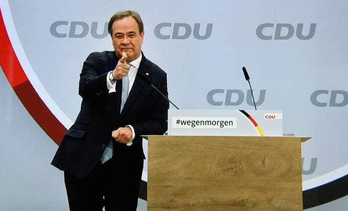 Bilder des Jahres 2021, News 01 Januar News Themen der Woche KW02 News Bilder des Tages Deutschland, Berlin , 16.01.2021 CDU-Parteitag Foto: Armin Laschet bei seiner Rede CDU-Parteitag