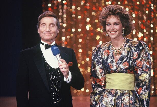 Freddy Quinn und Ramona Leiss bei einem Auftritt in Arena der Sensationen am 24.04.1991