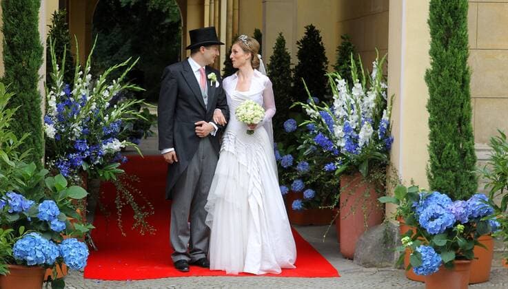 bei der Hochzeit Kirchliche Trauung von Georg Friedrich Prinz von Preussen mit Prinzessin Sophie von Isenburg in der Friedenskirche in Potsdam Copyright: xEventpressxHerrmannx