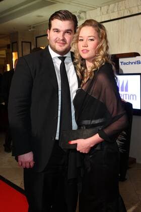 Gregor Nebel und Fellin Wolter beim 113. Presseball Berlin 2012 im Hotel Maritim in Berlin. Copyright: xEventpressxHerrmannx