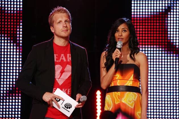 Oliver Pocher und Collien Ulmen-Fernandes bei er Aufzeichnung bei der RTL II Sendung - THE DOME 63 - im Forum Theater am Schlosspark in Ludwigsburg . Copyright: xEventpressxRadkex