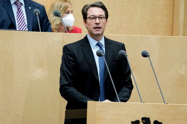 1002. Bundesratsitzung in Berlin Aktuell, 05.03.2021, Berlin, Bundesverkehrsminister Andreas Scheuer im Portrait bei seiner Rede im Plenarsaal bei der 1001. Sitzung des Bundesrat in Berlin Berlin Berlin Deutschland