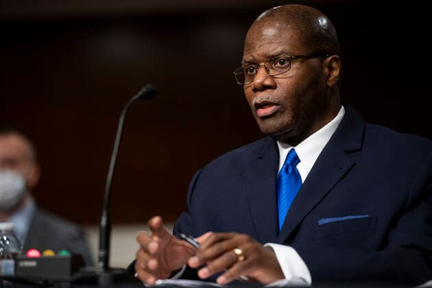 May 11, 2021, Washington, District of Columbia, USA: Ronald S. Moultrie appears before a Senate Committee on Armed Services hearing for his pending nomination to be Under Secretary for Intelligence and Security, Department of Defense, in the Dirksen Senate Office Building in Washington, DC, Tuesday, May 11, 2021. Credit: Rod Lamkey CNP Washington USA - ZUMAs152 20210511_zaa_s152_134 Copyright: xRodxLamkeyx-xCnpx