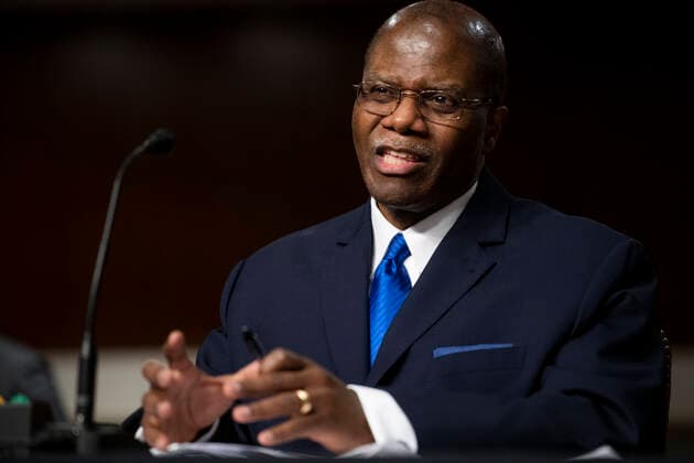 May 11, 2021, Washington, District of Columbia, USA: Ronald S. Moultrie appears before a Senate Committee on Armed Services hearing for his pending nomination to be Under Secretary for Intelligence and Security, Department of Defense, in the Dirksen Senate Office Building in Washington, DC, Tuesday, May 11, 2021. Credit: Rod Lamkey CNP Washington USA - ZUMAs152 20210511_zaa_s152_122 Copyright: xRodxLamkeyx-xCnpx