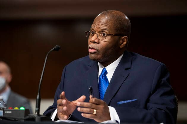 May 11, 2021, Washington, District of Columbia, USA: Ronald S. Moultrie appears before a Senate Committee on Armed Services hearing for his pending nomination to be Under Secretary for Intelligence and Security, Department of Defense, in the Dirksen Senate Office Building in Washington, DC, Tuesday, May 11, 2021. Credit: Rod Lamkey CNP Washington USA - ZUMAs152 20210511_zaa_s152_156 Copyright: xRodxLamkeyx-xCnpx