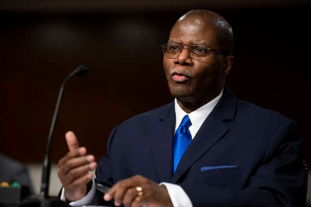 May 11, 2021, Washington, District of Columbia, USA: Ronald S. Moultrie appears before a Senate Committee on Armed Services hearing for his pending nomination to be Under Secretary for Intelligence and Security, Department of Defense, in the Dirksen Senate Office Building in Washington, DC, Tuesday, May 11, 2021. Credit: Rod Lamkey CNP Washington USA - ZUMAs152 20210511_zaa_s152_112 Copyright: xRodxLamkeyx-xCnpx