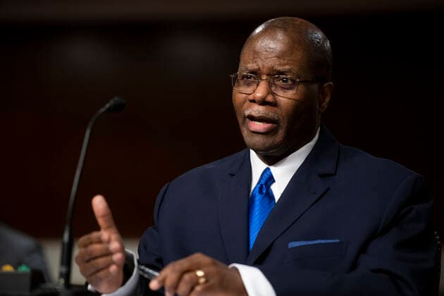May 11, 2021, Washington, District of Columbia, USA: Ronald S. Moultrie appears before a Senate Committee on Armed Services hearing for his pending nomination to be Under Secretary for Intelligence and Security, Department of Defense, in the Dirksen Senate Office Building in Washington, DC, Tuesday, May 11, 2021. Credit: Rod Lamkey CNP Washington USA - ZUMAs152 20210511_zaa_s152_106 Copyright: xRodxLamkeyx-xCnpx