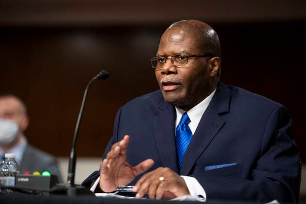 May 11, 2021, Washington, District of Columbia, USA: Ronald S. Moultrie appears before a Senate Committee on Armed Services hearing for his pending nomination to be Under Secretary for Intelligence and Security, Department of Defense, in the Dirksen Senate Office Building in Washington, DC, Tuesday, May 11, 2021. Credit: Rod Lamkey CNP Washington USA - ZUMAs152 20210511_zaa_s152_064 Copyright: xRodxLamkeyx-xCnpx