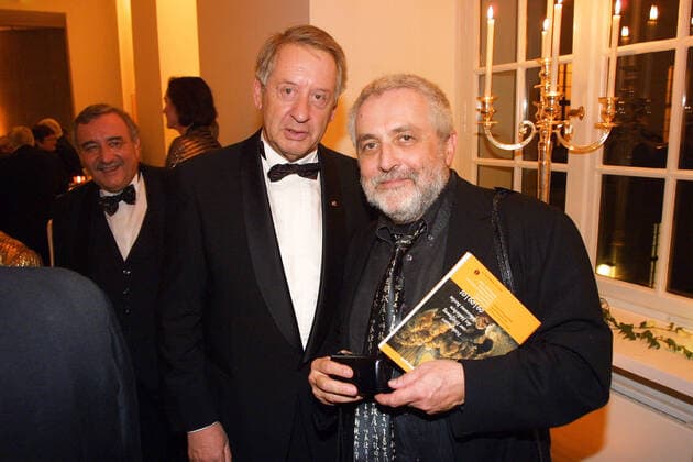 Juedisches Museum 09.09.2001 Unternehmer Paul Spiegel + Henryk M. Broder (Marcin), Publizist, feierliche Gala zur Eroeffnung Juedisches Museum, Lindenstrasse 9-14, Berlin - 09.09.2001 -