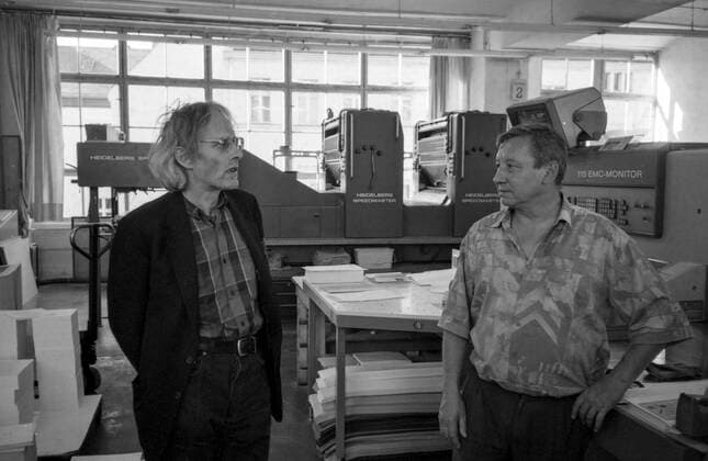 Besprechung wg. Drucktermins für den NGBK-Katalog Der detektorische Blick , 9.9.1997