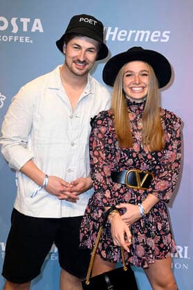 Bilder des Jahres 2021, Entertainment 09 September Entertainment Themen der Woche KW37 Nicolas Puschmann und Lola Weippert bei der Tom Tailor Fashion Show auf der About You Fashion Week im Kraftwerk Berlin. Berlin, 15.09.2021