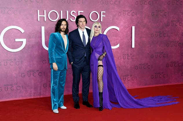 Bilder des Jahres 2021, Entertainment 11 November Entertainment Themen der Woche KW45 Jared Leto, Adam Driver und Lady Gaga bei der Premiere des Kinofilms House of Gucci im Odeon Leicester Square. London, 09.11.2021