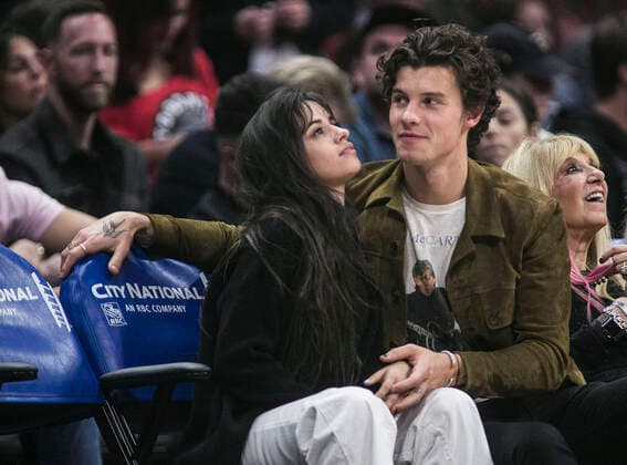 November 18, 2021, Los Angeles, California, USA: Camila Cabello and Shawn Mendes end two year relationship. FILE PHOTO: Camilla Cabello and Shawn Mendes attend the NBA game between the Los Angeles Clippers and the Toronto Raptors on Monday November 11, 2019 at the Staples Center in Los Angeles, California. PI Los Angeles USA - ZUMAp124 20211118_zaa_p124_097 Copyright: xJAVIERxROJASx