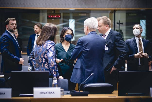 Bilder des Jahres 2022, News 03 März News Themen der Woche KW12 News Bilder des Tages Bundesaussenministerin Annalena Baerbock (Buendnis 90 Die Gruenen) im Rahmen des Rats der Aussen- und VerteidigungsministerInnen. Bruessel, 21.03.2022. Bruessel Belgien Copyright: xXanderxHeinlx