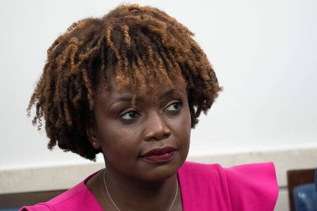 May 13, 2022, Washington, District of Columbia, USA: Incoming White House Press Secretary Karine Jean-Pierre listens during a news conference at the White House in Washington, DC, May 13, 2022 Washington USA - ZUMAs152 20220513_zaa_s152_008 Copyright: xChrisxKleponisx