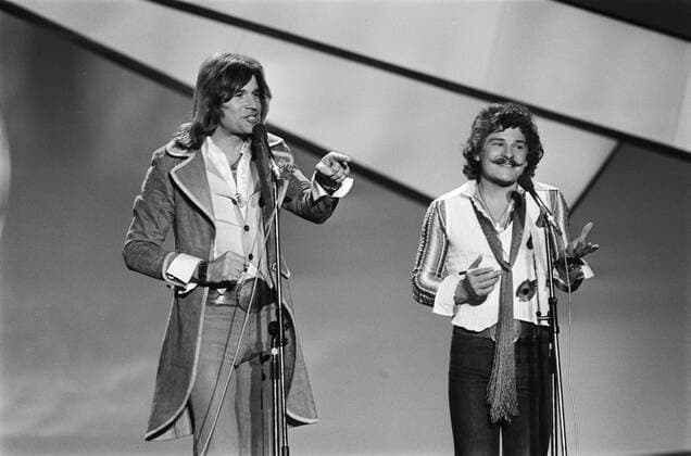 Anefo photo collection. Eurovision Song Contest 76 The Hague; Waterloo + Robinson (Austria). April 3, 1976. The Hague, Austria Copyright: xpiemagsx pienatarchpart417102021-14281 !ACHTUNG AUFNAHMEDATUM GESCHÄTZT!