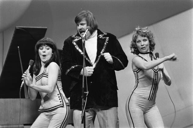 Anefo photo collection. Eurovision Song Contest 76 The Hague; Fredi + Friends (Finland). April 3, 1976. The Hague, Finland Copyright: xpiemagsx pienatarchpart417102021-14284 !ACHTUNG AUFNAHMEDATUM GESCHÄTZT!