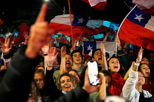 Santiago, September 4, 2022 Rejection Celebration at Los Leones and andres Bello Sebastian Cisternas Aton Chile, Santiago Chile Aton Chile Aton 638572  Copyright: SEBASTIANxCISTERNA ATONxCHILE