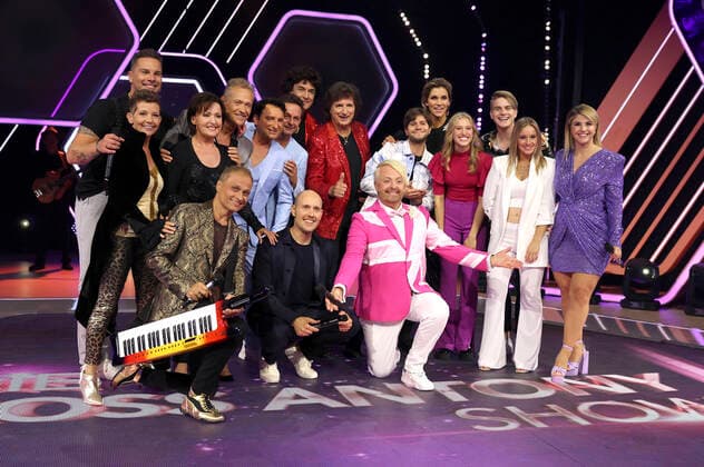 Ross Antony und seine Gäste bei der Aufzeichnung der MDR TV-Show Die Ross Antony Show 2022 im Studiopark KinderMedienZentrum. Erfurt, 15.09.2022