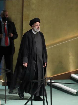 September 21, 2022, New York, New York, United States: Iranian president EBRAHIM RAISI arrives to deliver his address during the 77th General Debate inside the General Assembly Hall at United Nations Headquarters in New York, New York, USA, 21 September 2022. New York United States - ZUMAi98_ 20220921_zih_i98_079 Copyright: xIranianxPresidencyx