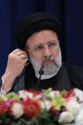September 23, 2022, NEW YORK, NEW YORK, UNITED STATES: Iranian President EBRAHIM RAISI speaks during a press conference in New York on September 22, 2022. NEW YORK UNITED STATES - ZUMAi98_ 20220923_zih_i98_006 Copyright: xIranianxPresidencyx
