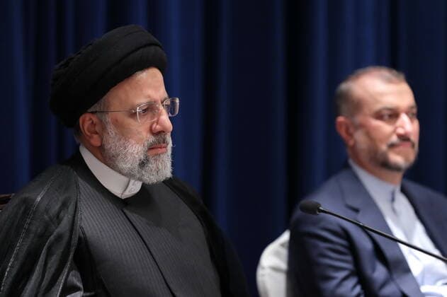 September 23, 2022, NEW YORK, NEW YORK, UNITED STATES: Iranian President EBRAHIM RAISI speaks during a press conference in New York on September 22, 2022. NEW YORK UNITED STATES - ZUMAi98_ 20220923_zih_i98_009 Copyright: xIranianxPresidencyx