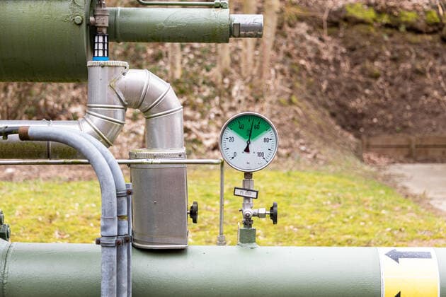 Gasspeicheranlage zur Gasversorgung der Bevölkerung in der Nähe von Kiel