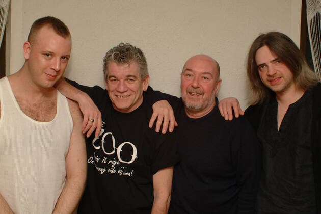 Schlagzeuger Lee Agnew, Sänger Dan McCafferty, Bassist Pete Agnew und Gitarrist Jim Murrison (von links) - Dan McCafferty - vollst. Name: William Daniel McCafferty (geb. 14. Oktober 1946 in Dunfermline; gest. 8. November 2022) war Sänger und Gründungsmitglied der schottischen Hard-Rock-Band Nazareth.