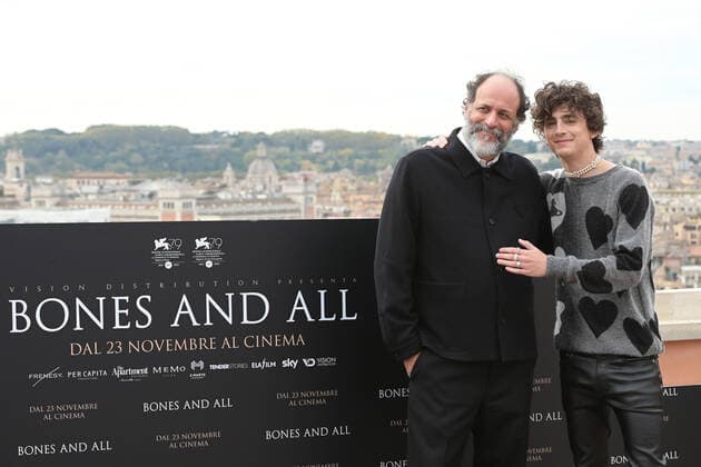 Mc Rome 12 11 2022 photocall film ˜Bones and All™ photo Mario Cartelli Image in photo Luca Guadagnino Timothee Chalamet Bones and all photocall