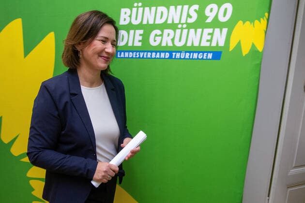 Bilder des Jahres 2022, News 12 Dezember News Themen der Woche KW51 News Bilder des Tages Erfurt , 231222 , Rücktritt Umweltminoisterin Anja Siegesmund (Die Grünen) , Pressekonferenz Landesgeschäftsstelle