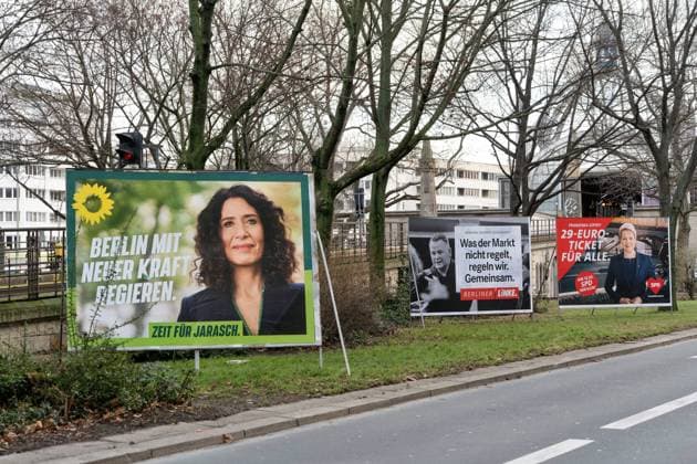05.01.2023,Berlin,Deutschland,Wahlplakate mit Bettina Jarasch, Klaus Lederer, Franzsika Giffey zur Wiederholung der Wahl zum Abgeordnetenhaus von Berlin und zu den Bezirksverordnetenversammlungen am 12.02.2023.