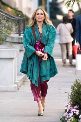 Bilder des Jahres 2023, Entertainment 01 Januar Entertainment Themen der Woche KW02 Entertainment Bilder des Tages Sarah Jessica Parker bei den Dreharbeiten zur HBO Max Streaming-Serie And Just Like That.... , der Nachfolgeserie zu Sex and the City in der Upper East Side. New York, 09.01.2023