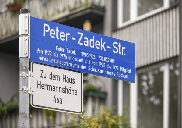 Straßenschild Peter-Zadek-Straße in Bochum Copyright: ClaudiaxHeindrichs