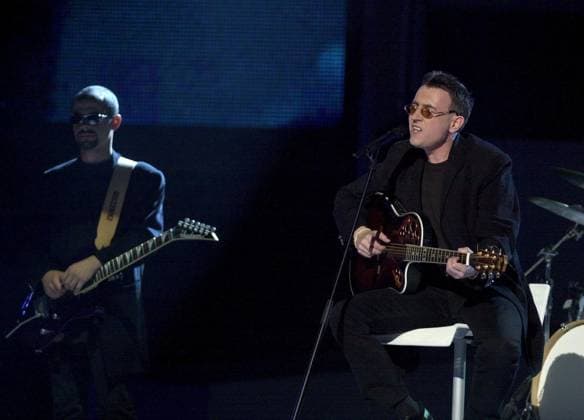 SCANPIX SWEDEN, 2000 05 13 General rehearsal for the Eurovision Song Contest which takes place tonight at Globen in Stockholm In the picture Romanias entry The Moon, performed by Taxi x71420x  Copyright: xFredrikxSandberg TTx 71420