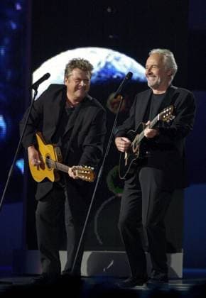 SCANPIX SWEDEN, 2000 05 13 Dress rehearsal for the Eurovision Song Contest at Globen in Stockholm In the picture Denmarks entry Fly on the wings of love, performed by the Olsen Brothers x71420x  Copyright: xFredrikxSandberg TTx 71420