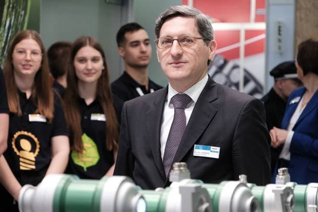 17.04.2023 xkhx Hannover, Messe, Fair Eröffnungsrundgang Hannover Messe 2023 Indonesien ist in diesem Jahr Partnerland der Hannover Messe. Rundgang - EBM Pabst Bild zeigt: Dr. Klaus Geißdörfer EBM Papst