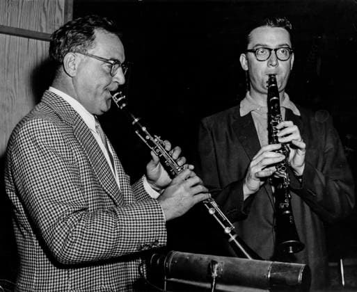 RECORD DATE NOT STATED Benny Goodman and Steve Allen. Benny Goodman and Steve Allen, 70s. Copyright: 972_ML_05_W695852