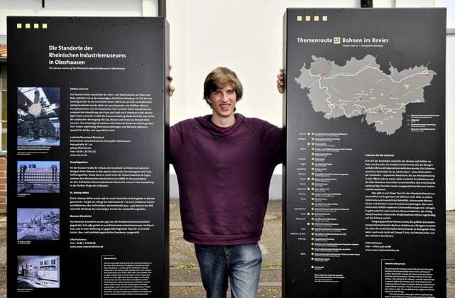 Julian Liliental (19) hat sein freiwilliges soziales Jahr im LVR-Industriemuseum (RIM) in Oberhausen absolviert