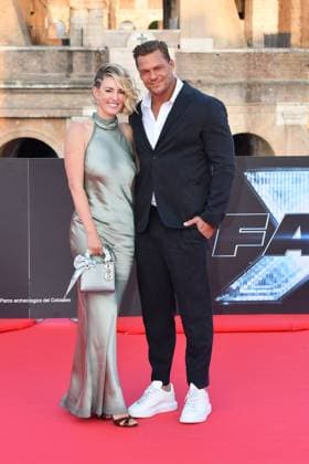 Rome : Terrace of the Colosseum . Photo call Fast X . Pictured : Alan Ritchson and Catherine Ritchson  Copyright: xMaurizioxD Avanzox xipa-agency.nx xMaurizioxDxAvanzox IPA_IPA37898823