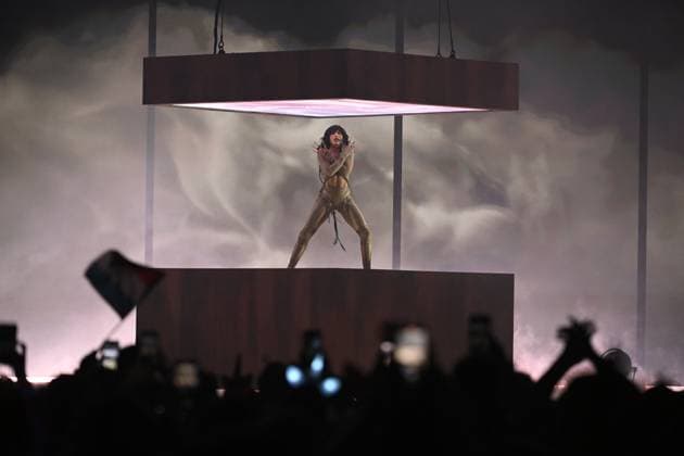 LIVERPOOL 20230513 Loreen from Sweden performs the Laten Tattoo during Saturdays Eurovision Song Contest final in Liverpool Liverpool UK x10070x  Copyright: xJessicaxGow TTx EUROVISION 2023 FINAL TTABB0000000000186878