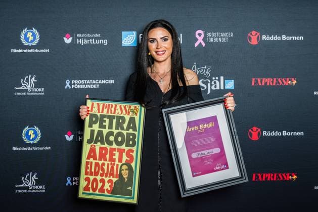 Bilder des Jahres 2023, Entertainment 05 Mai Entertainment Themen der Woche KW20 230515 Petra Jacob, Lebi Skol IF, vinnare av priset Arets Eldsjäl, poserar för en bild under Eldsjälsgalan 2023 den 15 maj 2023 i Stockholm. Copyright: EMMAxWALLSKOG 1029938065st