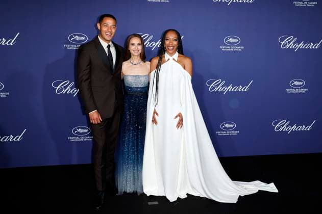 Bilder des Jahres 2023, Entertainment 05 Mai Entertainment Themen der Woche KW20 Daryl McCormack, Natalie Portman und Naomi Ackie beim Official Trophee Chopard Dinner Photocall im Carlton Beach Club auf dem Festival de Cannes 2023 76. Internationale Filmfestspiele von Cannes am Palais des Festivals. Cannes, 19.05.2023