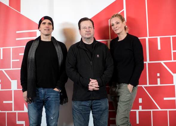 BENGTSFORS 2017 03 07 Actor Matt Dillon, director Lars von Trier and actress Uma Thurman during Tuesday s press conference during the filming of The house that Jack built BENGTSFORS SWEDEN x9200x  Copyright: xBjörnxLarssonxRosvall TTx LARS VON TRIER