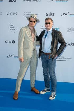 Bilder des Jahres 2023, Entertainment 07 Juli Entertainment Themen der Woche KW27 Entertainment Bilder des Tages Event - Produzentenfest 2023 Alexander Scheer und Sylvester Groth beim Produzentenfest der Allianz Deutscher Produzenten Film & Fernsehen e.V. am 04.07.2023 im Tipi am Kanzleramt in Berlin. Copyright: xEventpressxKochanx