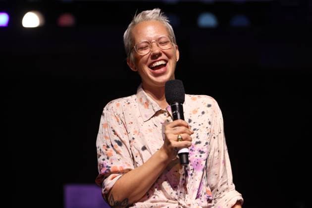 Sängerin Stefanie Heinzmann ist der Star der musikalischen Neufassung, Premiere vom musikalischen Märchen Sterntaler - vom Universum belohnt, Aufführung im Planetarium Hamburg 13.7.2023