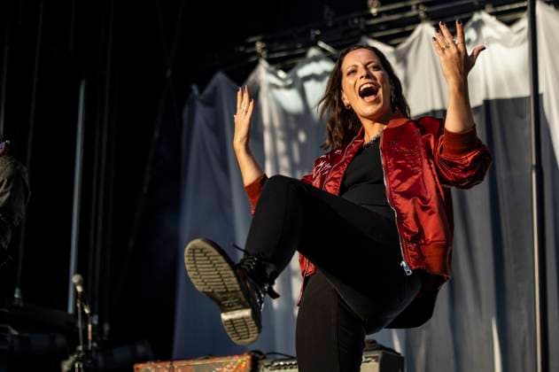 Bilder des Jahres 2023, Entertainment 07 Juli Entertainment Themen der Woche KW28 Entertainment Bilder des Tages Stefanie Kloß von Silbermond live bei einem Konzert der Auf Auf -Tour auf der Festwiese Petersberg. Erfurt, 14.07.2023