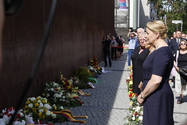 Bilder des Jahres 2023, News 08 August News Themen der Woche KW32 News Bilder des Tages Franziska Giffey, BÜRGERMEISTEIRN VON BERLIN UND SENATORIN FÜR WIRTSCHAFT, ENERGIE UND BETRIEBE; Gedenkandacht 62. Jahrestag Bau Berliner Mauer, am 13.08.2023 in Berlin, (Kapelle der Versöhnung, Bernauer Straße 4), Deutschland, Dr. Frank Gaeth